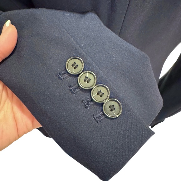 Ann Taylor Navy One-Button Seasonless Stretch Blazer - Picture 11 of 13